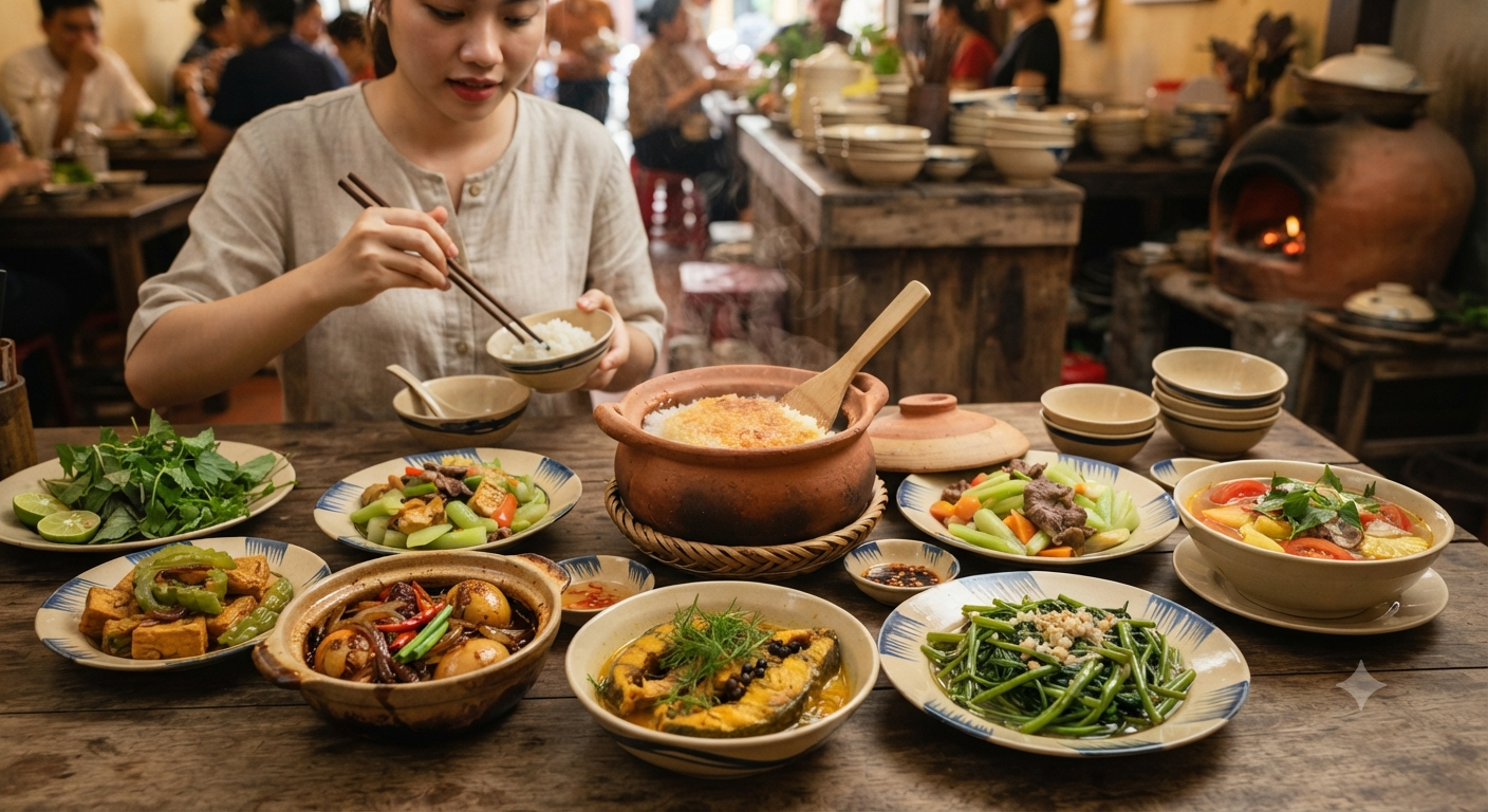 Cân đối hương vị với các món kho và món xào thanh đạm