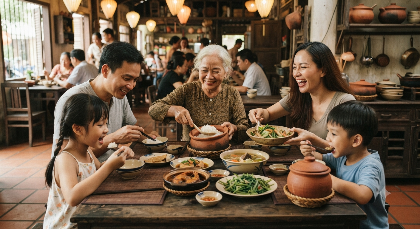 Giá trị kết nối thế hệ qua không gian ẩm thực truyền thống