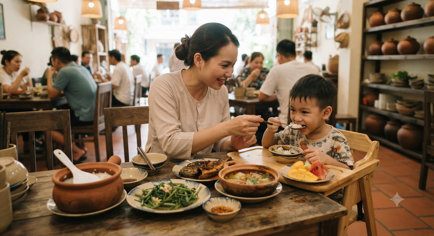 Nguyên tắc chọn món ăn cho bé khi đi ăn ngoài