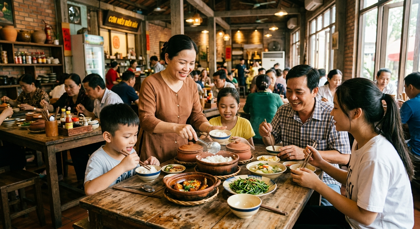 Khung giờ vàng để tận hưởng bữa trưa chủ động tại quán cơm niêu Biên Hòa